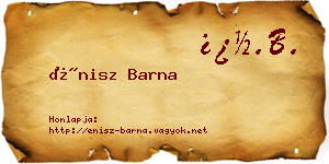 Énisz Barna névjegykártya